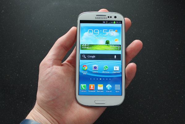 Samsung Galaxy S III in hand
