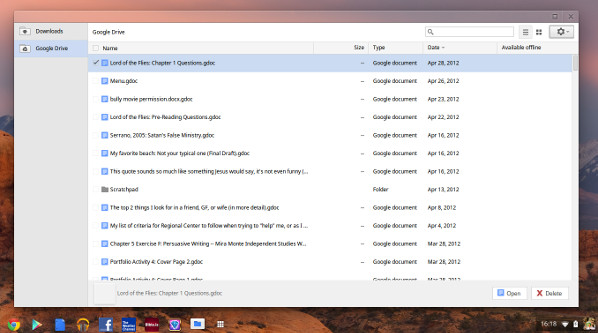 Chrome OS integreert met Google Drive