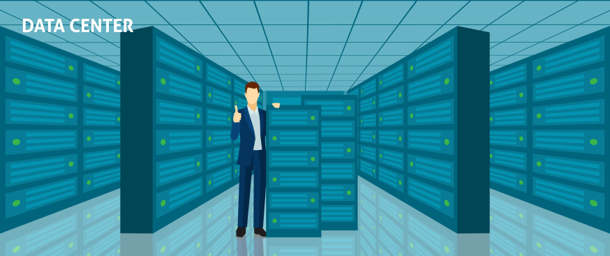 Afbeelding: Illustratie van een datacenteromgeving met serverracks als visualisatie van AI-infrastructuur in Nederland