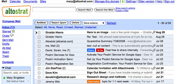 Google Apps screenshot
