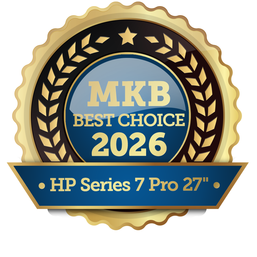 Afbeelding: de MKB Best Choice Award 2026 voor de HP Series 7 Pro 727pm monitor