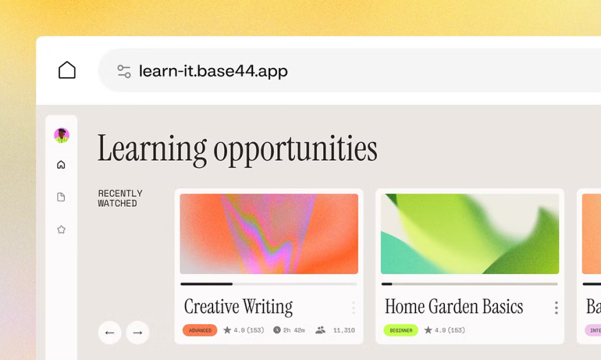 Afbeelding: Gepubliceerde app op een base44.app-subdomein