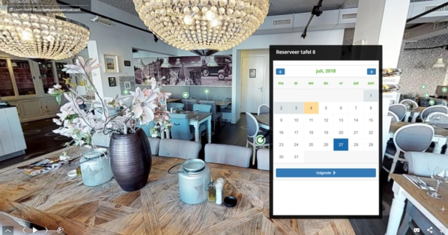 3D-reserveringssysteem van restaurant Vito uit Alkmaar 3D-reserveringssysteem van restaurant Vito uit Alkmaar