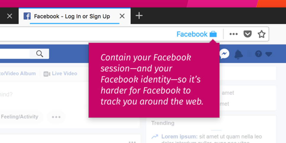 Facebook firefox Container