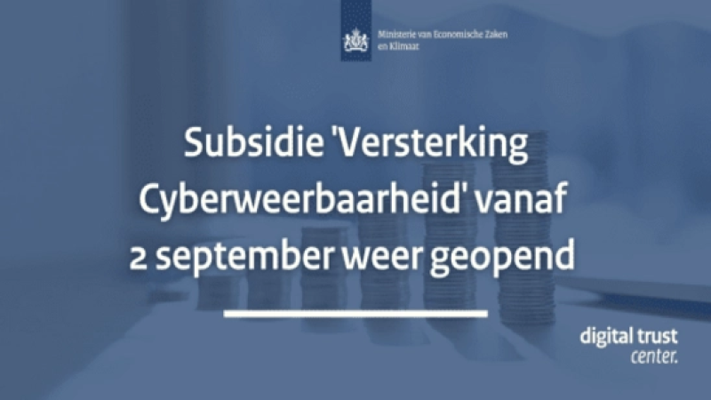 Subsidie voor samenwerkingsverbanden voor 'Versterking Cyberweerbaarheid'
