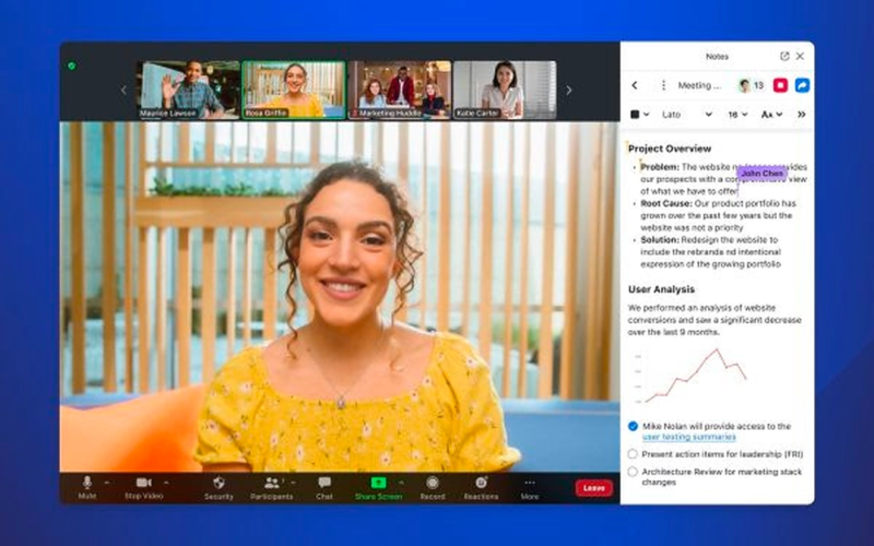  Zoom introduceert nieuwe notitiefunctie