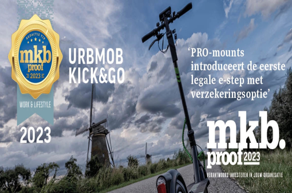 PRO-mounts introduceert de eerste legale e-step met verzekeringsoptie: UrbMob Kick&Go