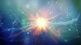 Lijnen bewegen zich door elkaar heen als netwerken