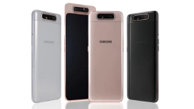 Samsung Galaxy A80 in goud, wit en zwart